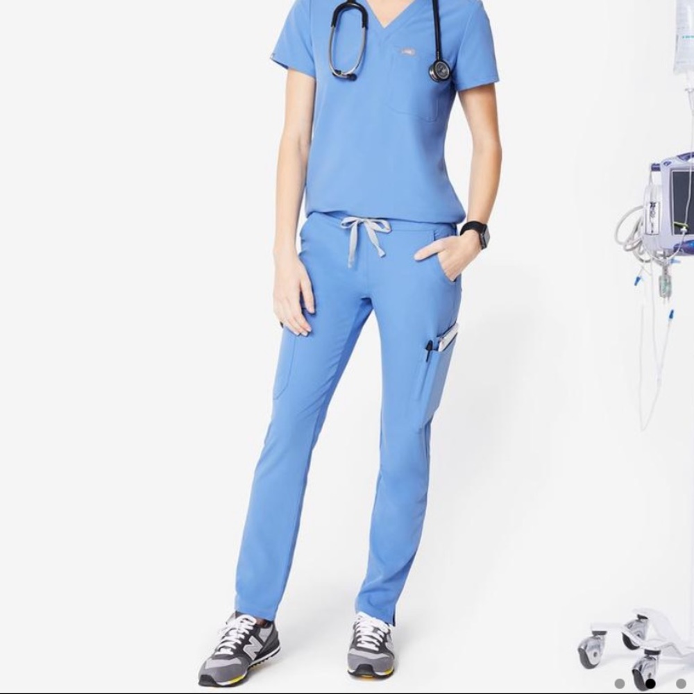 women's Ceil Blue Yola - Petite Skinny Scrub Pants